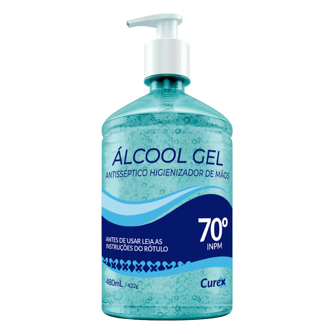 Álcool Em Gel Curex 70 Antisséptico E Higienizador De Mãos 480ml