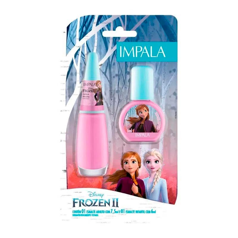 -Kit-Esmalte-Impala-Frozen-Abracos-Quentinhos-Adulto-75ml---Infantil-6ml