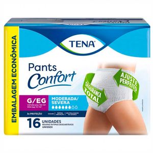 Roupa Íntima Descartável Tena Pants Confort G/eg 16 Unidades