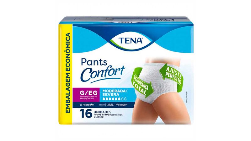 Roupa Íntima Geriátrica Tena Pants Confort P/M com 8 Unidades