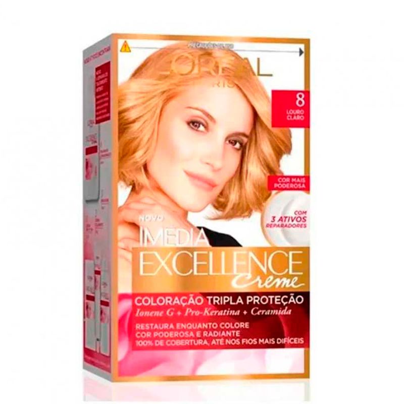-Tintura-Loreal-Imedia-Excellence-Creme-N-8-Louro-Claro-1-Kit