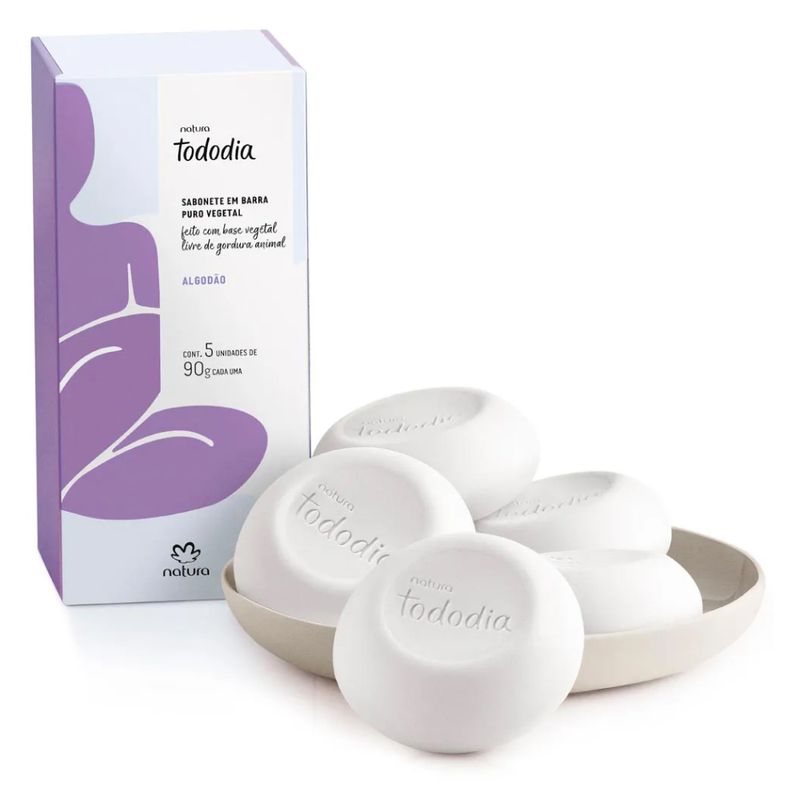 -Sabonete-Em-Barra-Natura-Tododia-Algodao-5-Unidades-De-90g