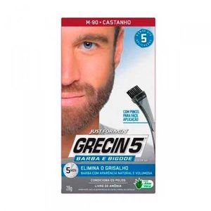 Gel Tonalizante Grecin 5 Barba E Bigode Castanho 1 Kit