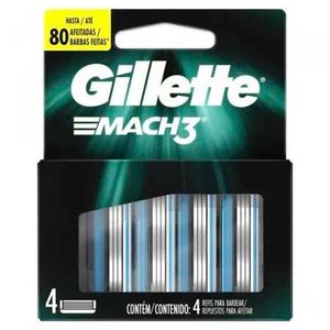 Carga Para Aparelho De Barbear Gillette Mach 3 4 Unidades