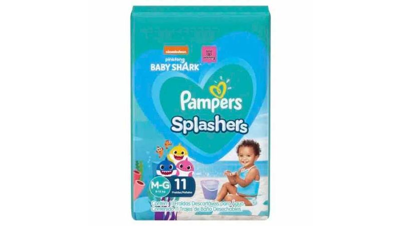 Fralda Pampers Splashers Baby Shark M/g 11 Unidades - Promofarma