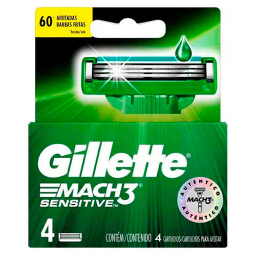 -Carga-Para-Aparelho-De-Barbear-Gillette-Mach3-Sensitive-4-Unidades