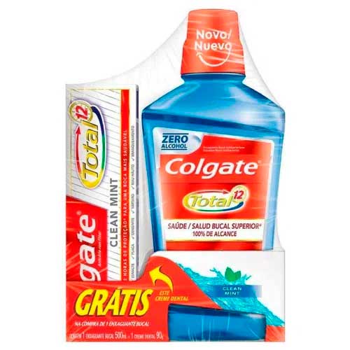 -Kit-Colgate-Total-12-Clean-Mint-Enxaguante-Bucal-500ml---Creme-Dental-De-90g