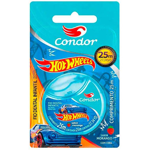 -Fio-Dental-Infantil-Condor-Hot-Wheels-Morango-25m