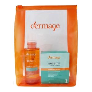 Kit Dermage Secatriz Sabonete Em Barra 90g + Sabonete Líquido 115ml + Nécessaire