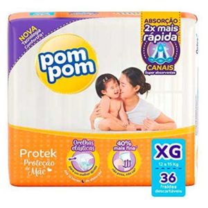 Fralda Pom Pom Protek Proteção De Mãe Mega Xg 36 Unidades