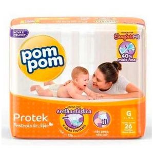 Fralda Pom Pom Protek Proteção De Mãe G 26 Unidades