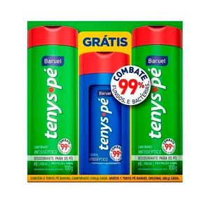 Kit Tenys Pé Talco Desodorante Para Pés Canforado 2 Unidades De 100g + Original 60g