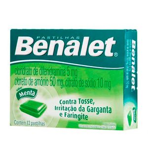 Benalet Menta 5mg/50mg/10mg 12 Pastilhas