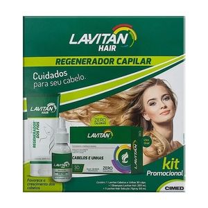 Kit Lavitan Hair Regenerador Capilar Shampoo 300ml + Solução Spray Hidratante 50ml + 30 Comprimidos