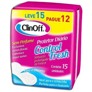 Absorvente Clinoff Control Fresh Sem Perfume 15 Unidades