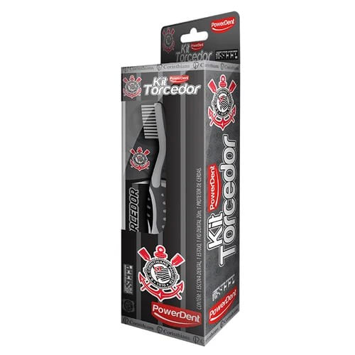 -Kit-Powerdent-Torcedor-Corinthians-Escova-Dental---Estojo---Fio-Dental---Protetor-De-Cerdas