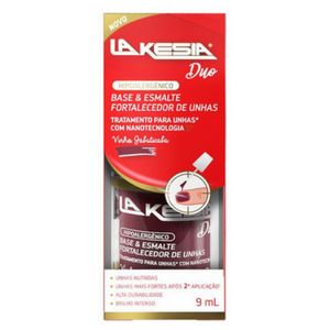 Base E Esmalte Fortalecedor De Unhas Lakesia Duo Vinho Jabuticaba 9ml