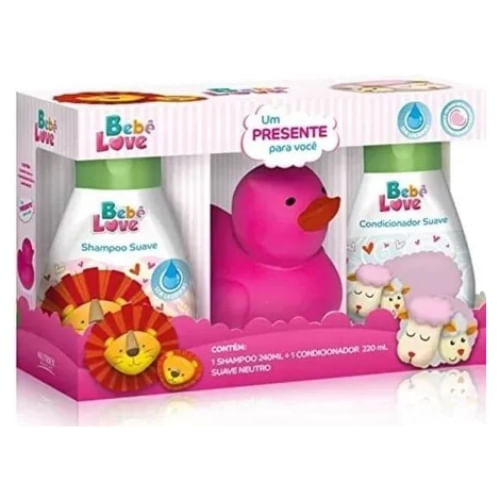 -Kit-Bebe-Love-Shampoo-240ml---Condicionador-220ml---Patinho-Rosa