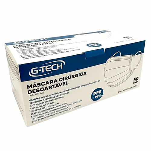 -Mascara-Cirurgica-Descartavel-G-tech-Branca-50-Unidades
