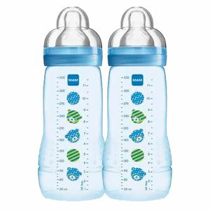 Mamadeira Mam Easy Active Azul 4+ Meses 330ml 2 Unidades