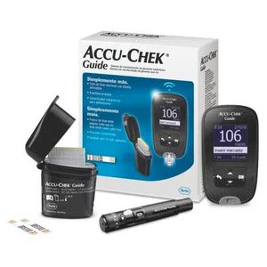 Kit Monitor De Glicemia Accu Chek Guide 1 Unidade