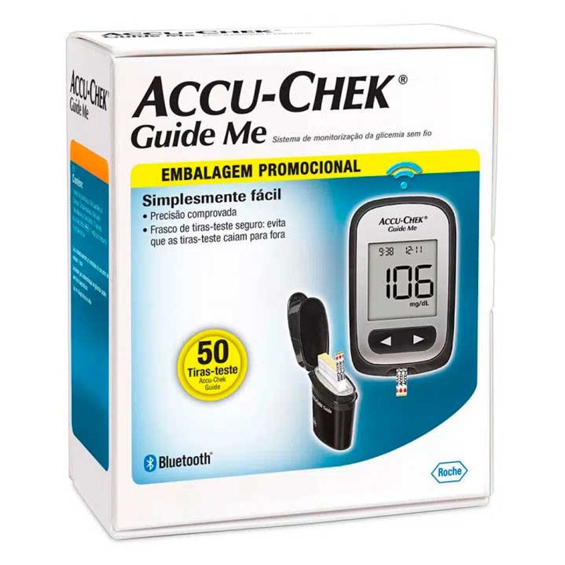 -Kit-Aparelho-Medidor-De-Glicemia-Accu-chek---Tiras-Teste-Guide-50-Unidades