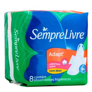 Absorvente Sempre Livre Adapt Suave Com Abas 8 Unidades