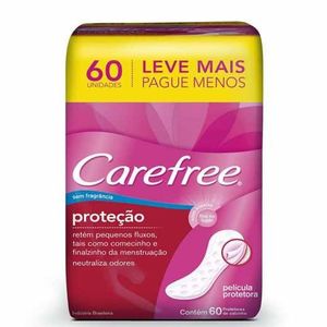 Absorvente Carefree Sem Perfume 60 Unidades