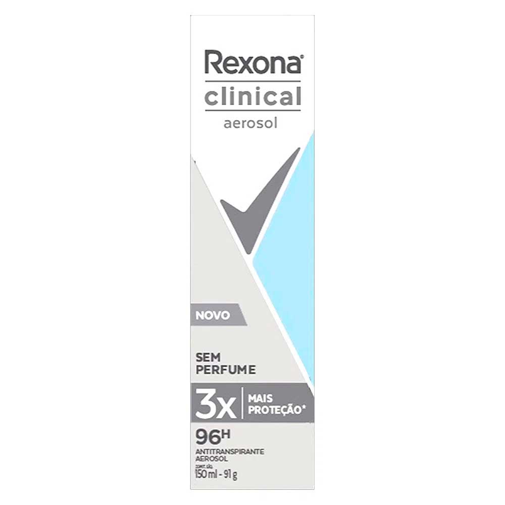 Desodorante Rexona Clinical Sem Perfume Aerossol 150ml - Promofarma