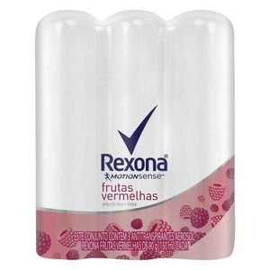Desodorante Rexona Motionsense Frutas Vermelhas Aerosol 3 Unidades De 150ml