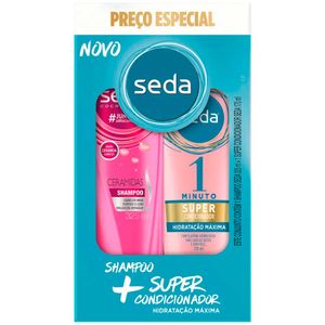 Kit Shampoo Seda Ceramidas 325ml + Super Condicionador 1 Minuto Hidratação Máxima 170ml