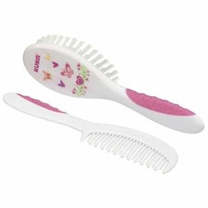Kit Para Cabelo Kuka Pente + Escova Rosa