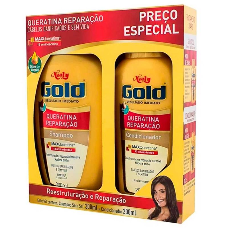 -Kit-Niely-Gold-Queratina-Reparacao-Shampoo-300ml---Condicionador-200ml