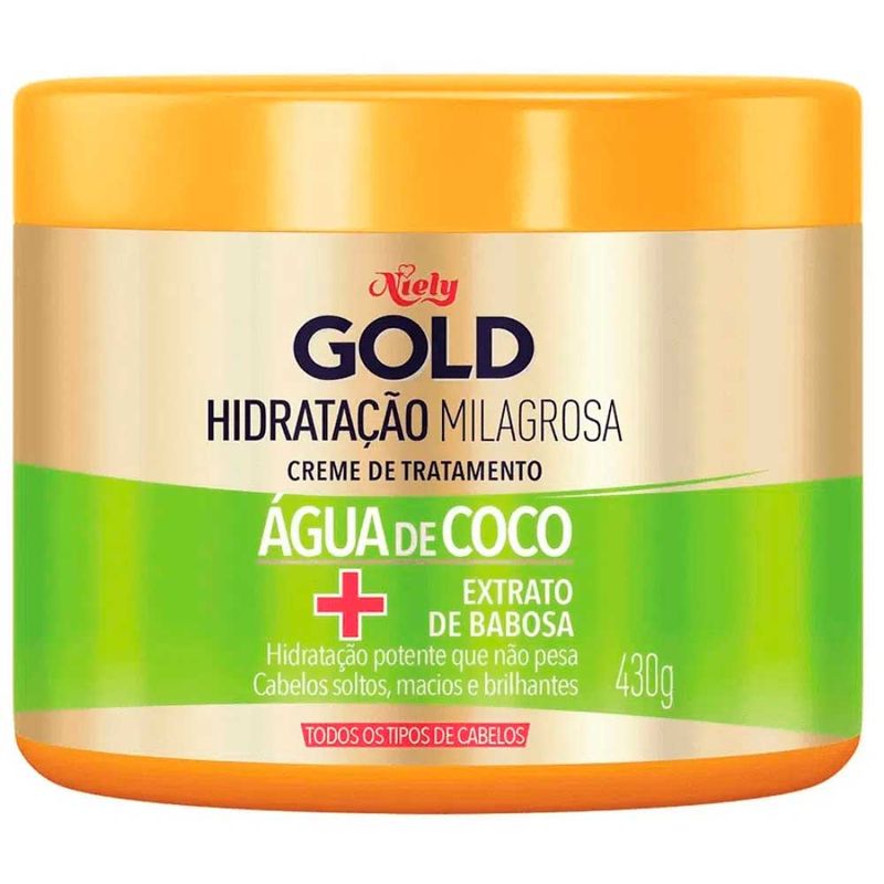 -Creme-De-Tratamento-Niely-Gold-Hidratacao-Milagrosa-Agua-De-Coco-430g