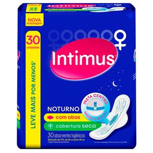 Absorvente Intimus Noturno Seca Com Abas 30 Unidades