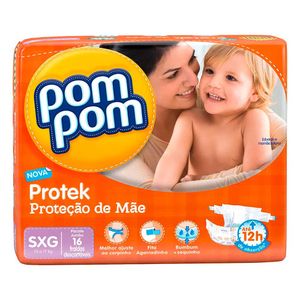 Fralda Pom Pom Protek Proteção De Mãe Jumbo Sxg 16 Unidades
