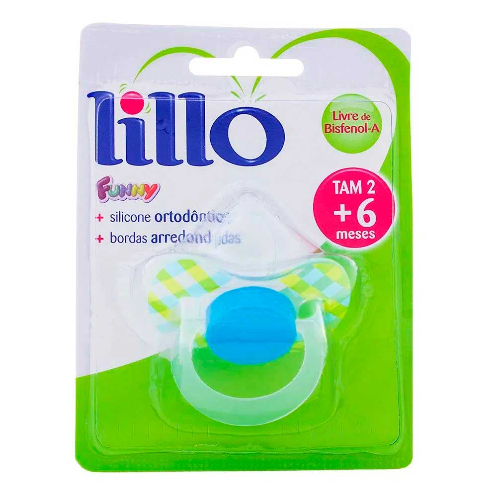 Chupeta Lillo Funny Xadrez Azul 6+ Meses 1 Unidade - PromoFarma