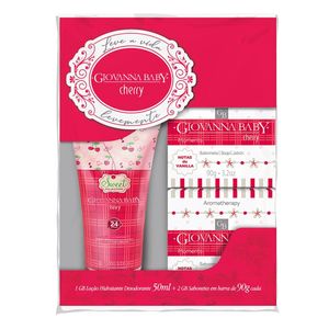 Kit Giovanna Baby Cherry Loção Hidratante 50ml + 2 Sabonetes Em Barra 90g