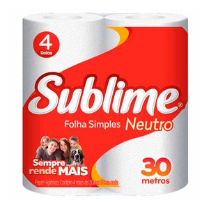 Papel Higiênico Sublime Folha Simples 4 Unidades