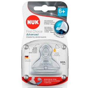 Bico Para Mamadeira Nuk First Choice Advanced Tamanho 2 Com 1 Unidade