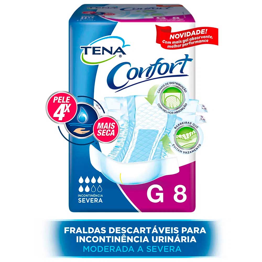 Fralda Geriátrica Tena Confort G 8 Unidades Promofarma