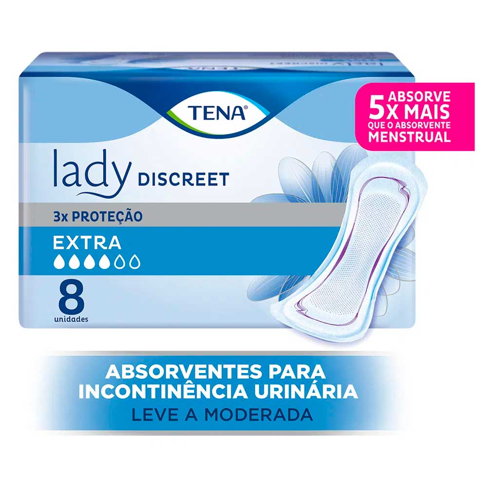 Tena Lady Discreet Extra com 8 unidades - Bem Te Faz Farmácia