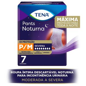Roupa Íntima Descartável Tena Pants Noturna P/m 7 Unidades