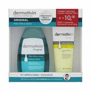 Kit Sabonete Líquido Dermotivin Original 120ml + Esfoliante Scrub 60g
