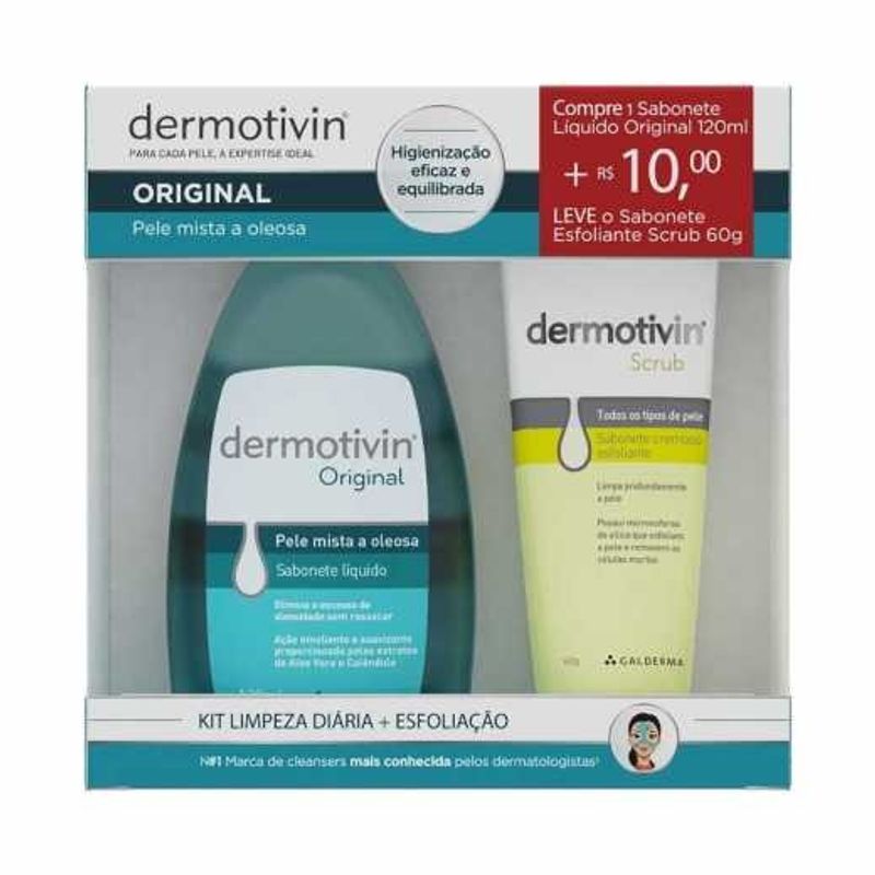 -Kit-Sabonete-Liquido-Dermotivin-Original-120ml---Esfoliante-Scrub-60g