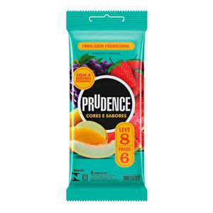 Preservativo Prudence Cores E Sabores Mix 8 Unidades