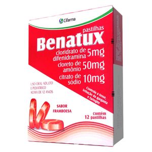 Benatux Framboesa 5mg/50mg/10mg 12 Pastilhas