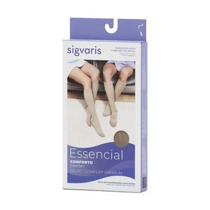 Meia 3/4 Sigvaris 862 20-30 Comfort Premium Normal Ponteira Aberta M Natural 1 Par