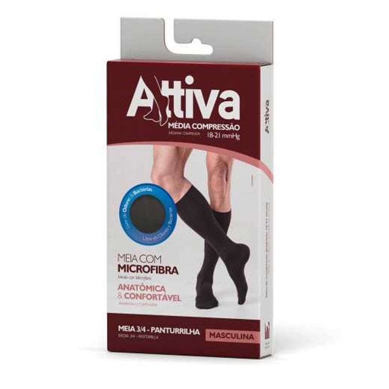 -Meia-3-4-Attiva-Masculina-Media-Compressao-Ponteira-Fechada-Preta-M-1-Unidade