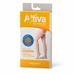 Meia Coxa Attiva Feminina 20-30mmhg Ponteira Aberta Natural P 1 Unidade